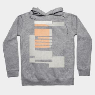 Abstract Orange and Grey Shreds Hoodie